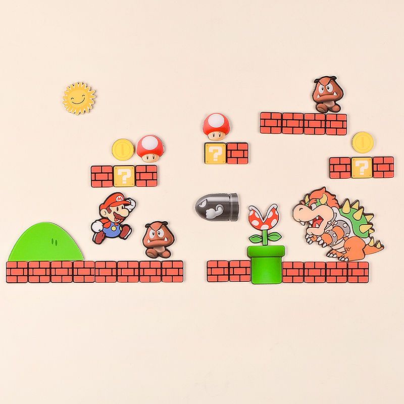 Miếng Dán Nam Châm Trang Trí Tủ Lạnh Họa Tiết Hoạt Hình Super Mario Sáng Tạo