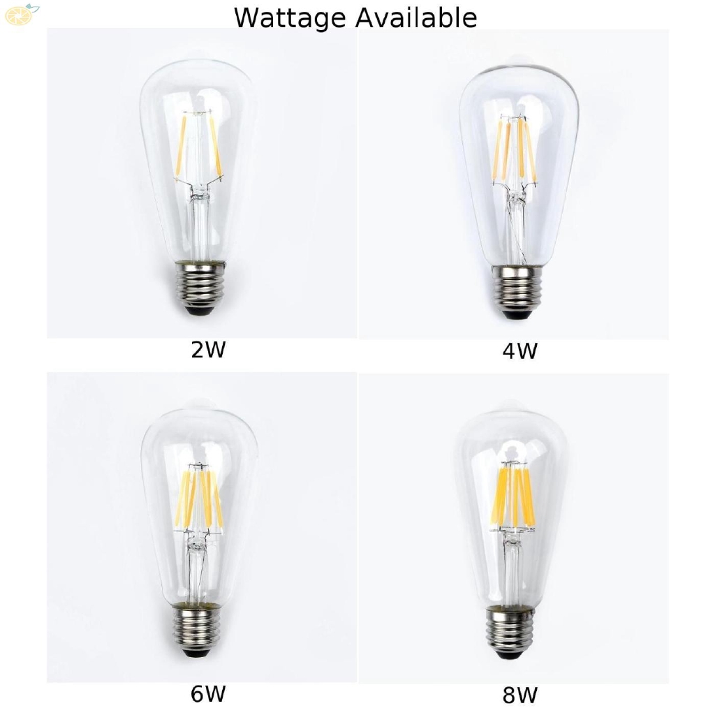 Bóng đèn Led sợi đối Edision cổ điển 2W-8W đuôi E27 ST64 ren vít công suất 2W/4W/6W/8W 64*148mm cho trang trí tiệc
