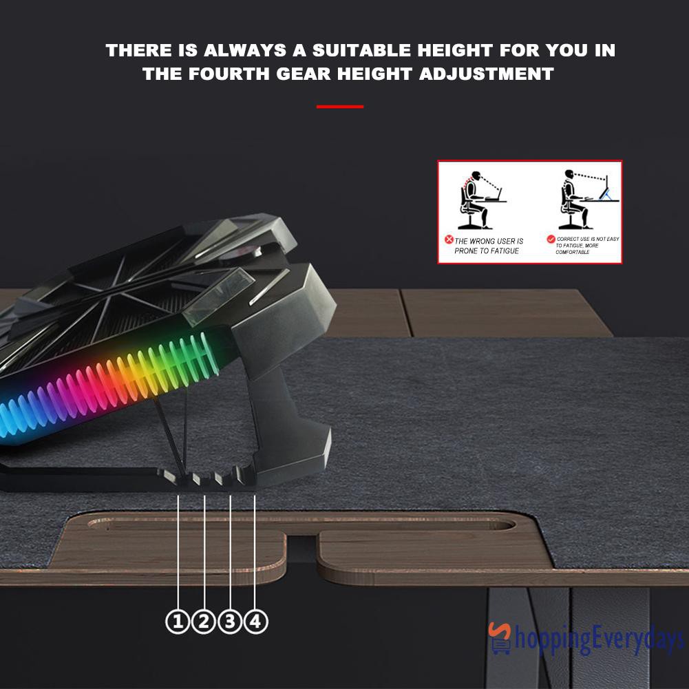 Quạt Tản Nhiệt Có Đèn Rgb Yl-017 Kèm 2 Quạt Làm Mát Cho Laptop Đứng | BigBuy360 - bigbuy360.vn