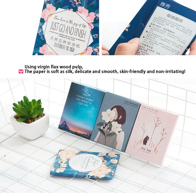 Set 50 miếng giấy thấm dầu làm sạch da mặt