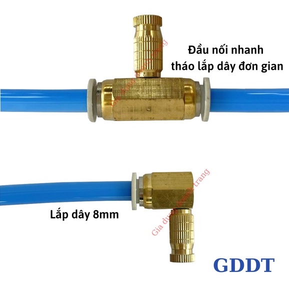 Bộ đầu béc phun sương lắp máy bơm mini phun sương