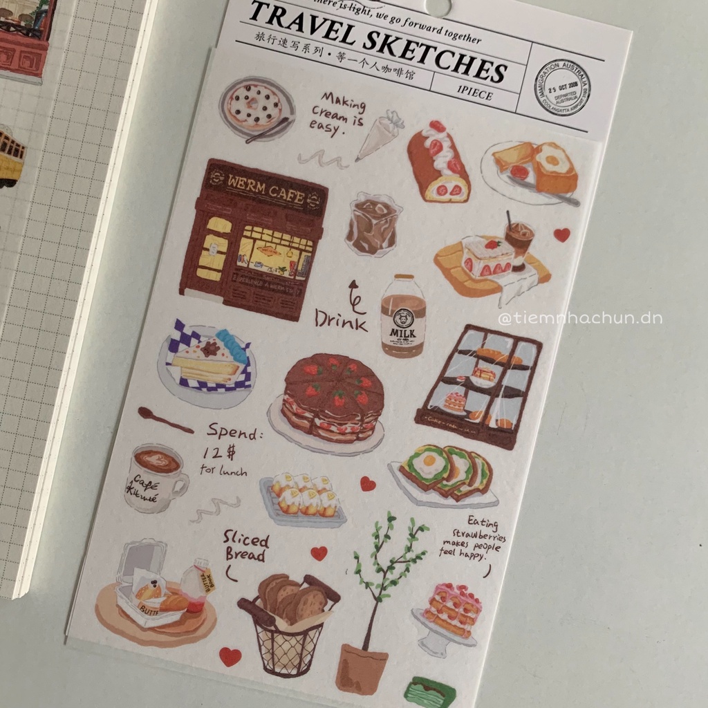 STICKER HÀN QUỐC TRAVEL FOR LIFE trang trí journal (ảnh thật) - sticker washi - Tiệm nhà Chun