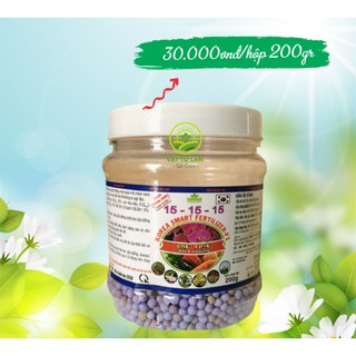 Phân tan chậm thông minh hàn quốc NPK 15-15-15 hộp 200gr