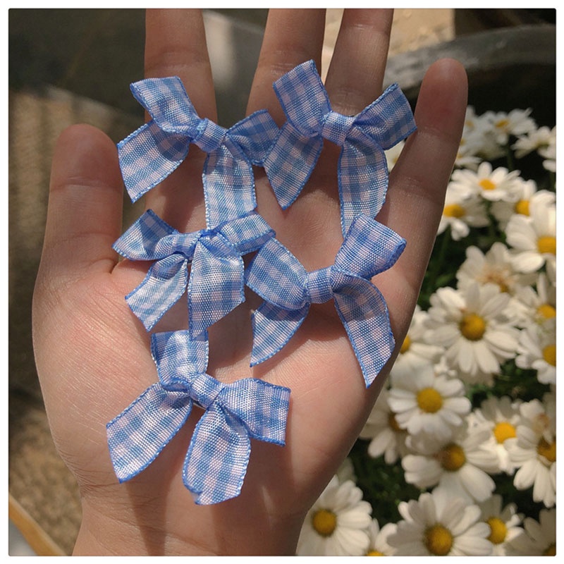 Kẹp Tóc Đính Nơ Họa Tiết Caro Dễ Thương Dành Cho Nữ