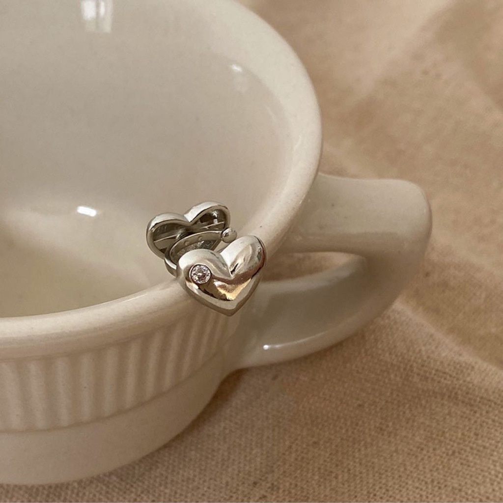 Khuyên Kẹp Vành Tai Hình Trái Tim Phong Cách Hàn Quốc 19963 Dễ Phối Đồ