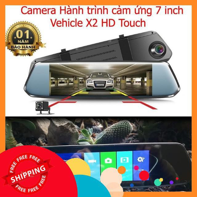 (Xe) Camera hành trình ô tô X2 HD Touch màn hình 7 inch cảm ứng 1 chạm đa điểm .