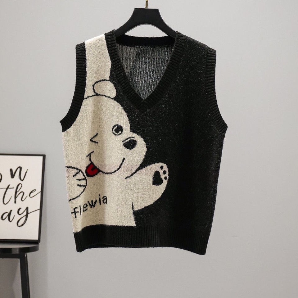 Áo Sweater Không Tay Màu Sắc Thời Trang Xuân Thu Phong Cách Hàn Quốc Cho Nữ