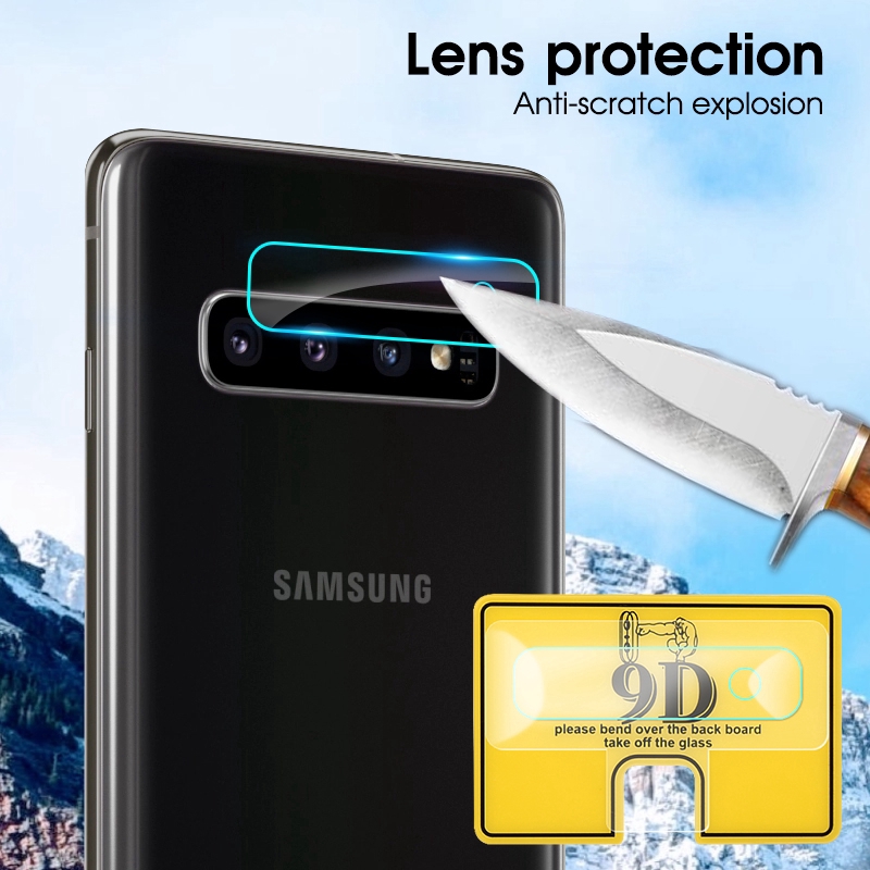 Miếng dán cường lực 9D dùng bảo vệ camera điện thoại Samsung Galaxy S10 Plus S10e A70 A50 A30 A20