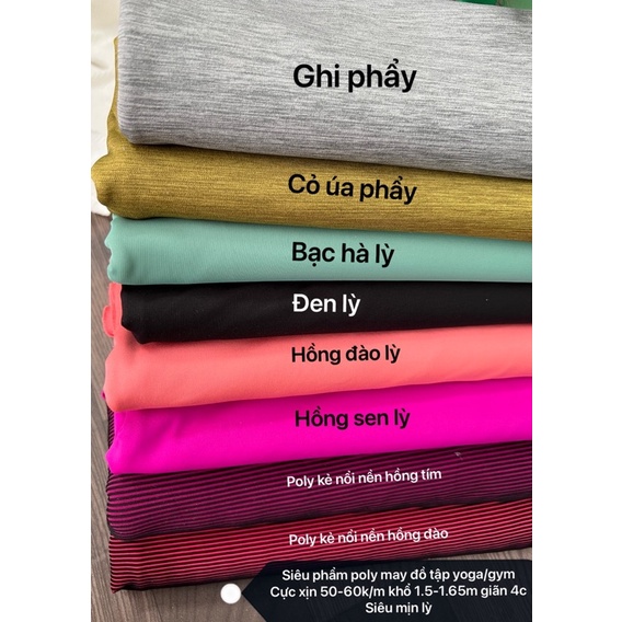 Vải Poly Tập -Vải Bơi- Chất Lượng loại 1 dày dặn siêu co giãn-đàn hồi -thể thao