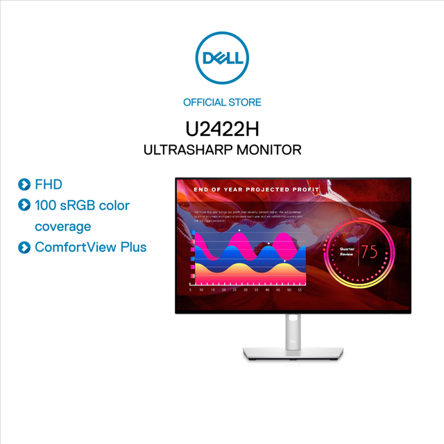 [Mã ELBAU150 giảm 8% đơn 500K] Màn Hình Dell UltraSharp U2422H 23.8&quot; FHD LED IPS USB-C - Hàng Chính Hãng