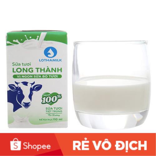 Sữa tươi tiệt trùng Lothamilk hộp 110ml  (Lốc 4 hộp)