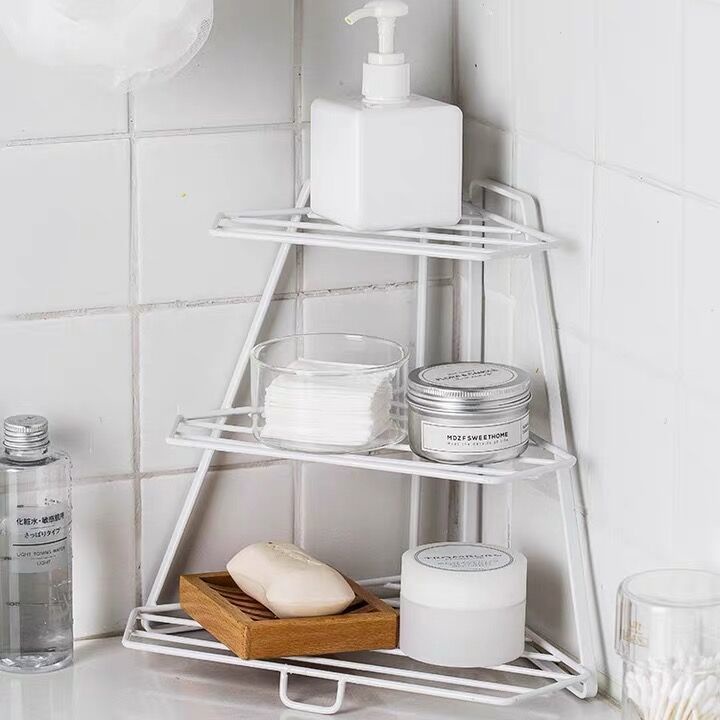 Kệ Sắt Kệ Sàn Nhà Bếp Giá để đồ Phòng Tắm Tam Giác Giá để đồ Nhà Góc Giá đựng đồ Gia Vị Giá đựng đồ Dùng Nhà Vệ Sinh Giá để đồ