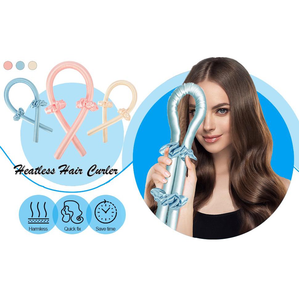 Lô lụa satin uốn xoă tóc không cùng dùng nhiệt hot viral tiktok Ribbon rod Flexi Rod