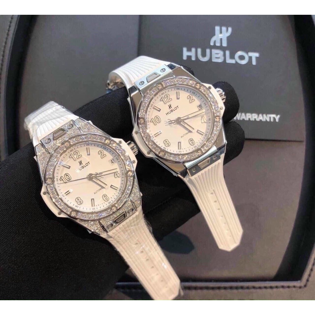 [FULL BOX]Đồng Hồ Nữ HB BIGBANG WHITE FULL Đá-34mm- máy quazt , Chống Nước- Bảo Hành 24 Tháng