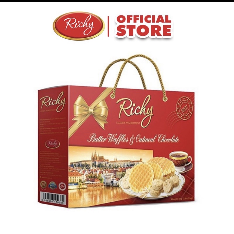 🎁🎁🎁🎁 Bánh Richy hộp quai xách 368g Tết 2022