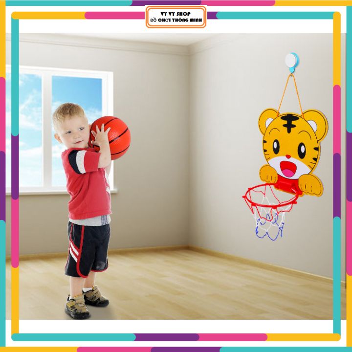 🏀😸Trò chơi ném bóng rổ tại nhà – giúp bé vận động vui chơi và tăng chiều cao tặng bóng ném