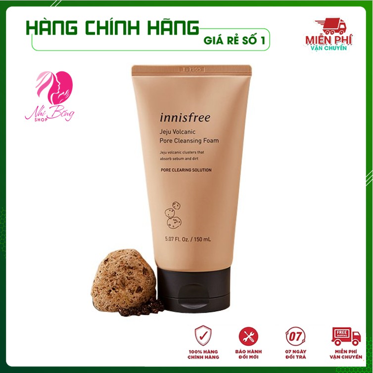 Sữa rửa mặt gảm mụn - Sữa rửa mặt innisfree trắng da làm sạch Tro Túi Lửa Innisfree Hàn Quốc 150ml