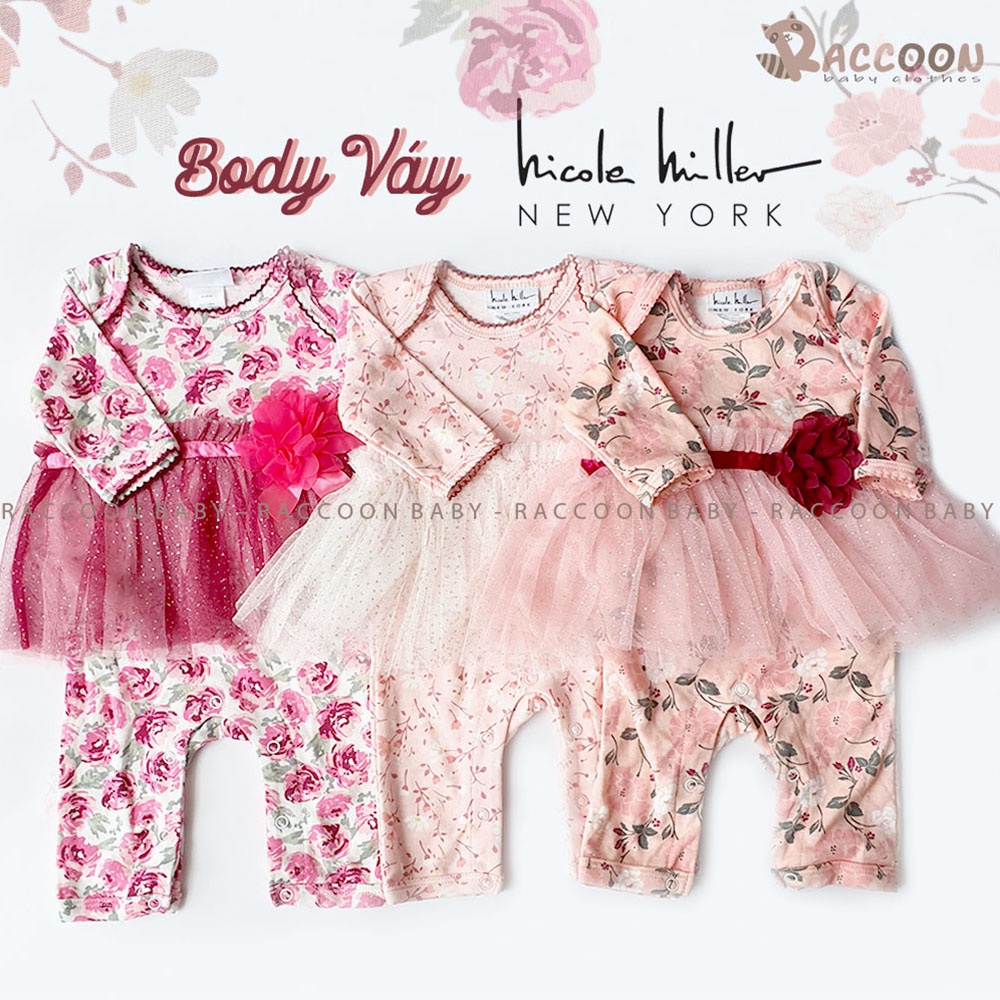 Bộ đồ liền thân dạng váy xuất Pháp điệu đà body dress cho bé gái Hicole Hiller