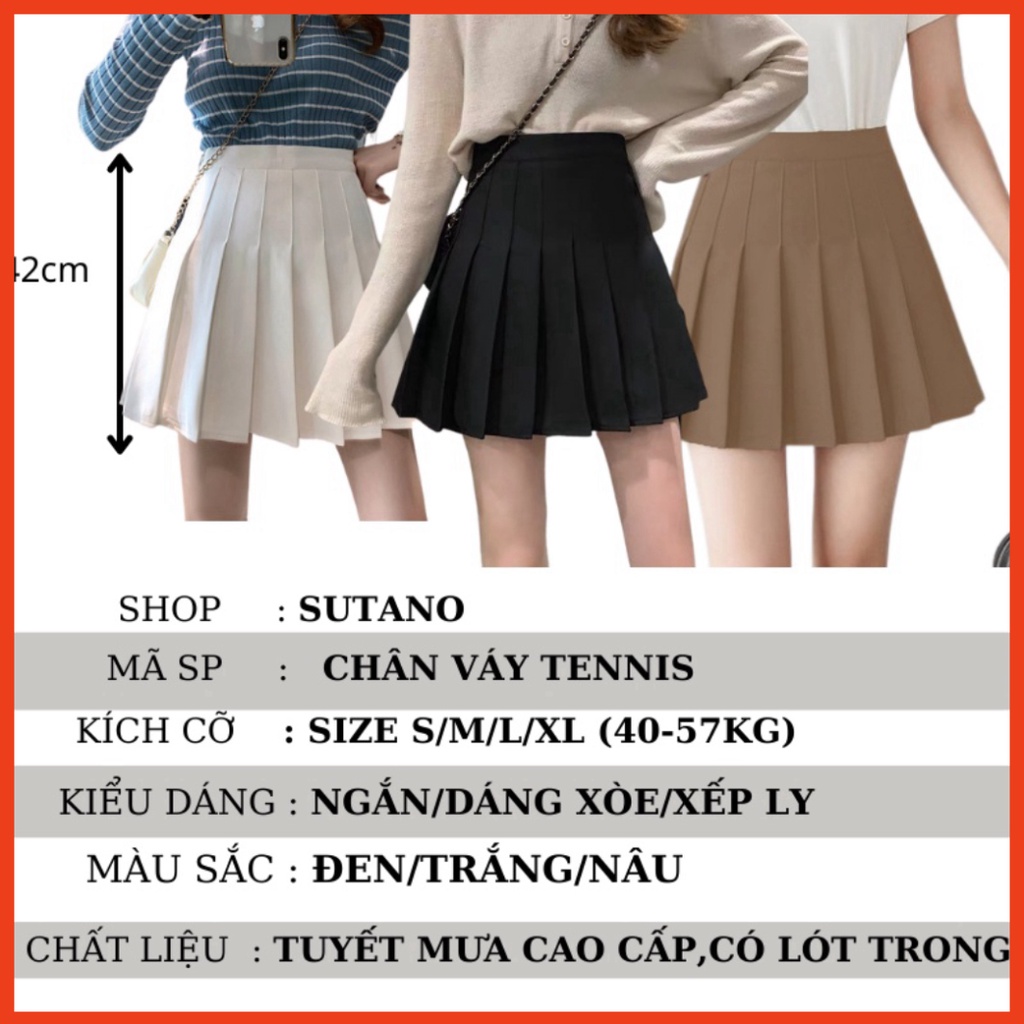Chân váy tennis ngắn xếp ly dáng xòe thời trang nữ hàng cao cấp cao cấp