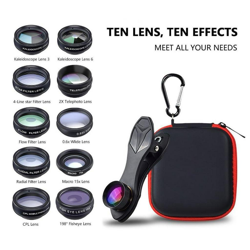 Bộ Lens Chụp Ảnh Góc Rộng 10 Trong 1 Cho Điện Thoại