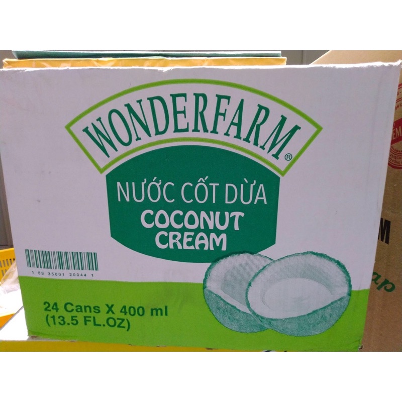 Nước Cốt Dừa WONDERFARM Coconut Cream Lon 400ml - Nguyên Liệu Làm Trà Sữa, pha chế, nấu chè, làm kem giá rẻ tại Hà Nội