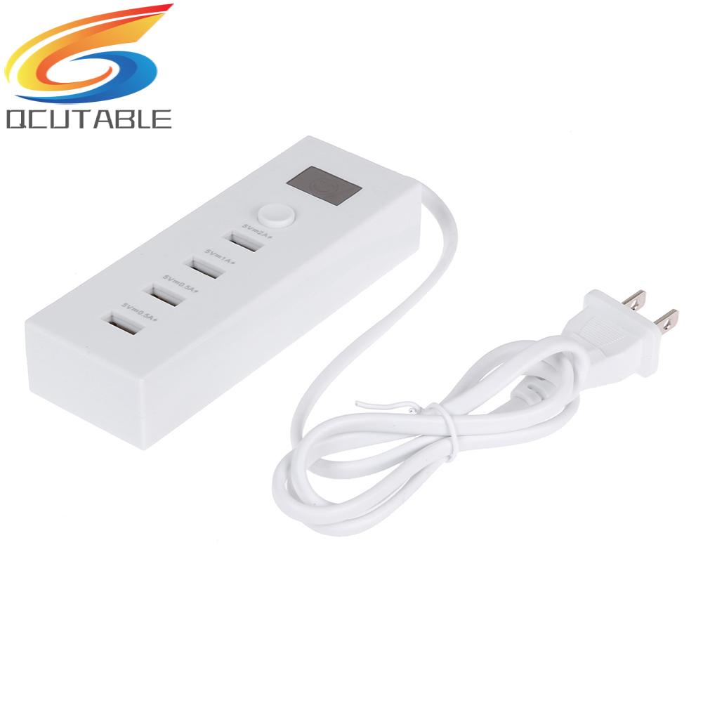 1 Bộ Chia 4 Cổng Sạc Nhanh 5V 2A Phích Cắm US Màu Trắng Tiện Dụng Khi Đi Du Lịch