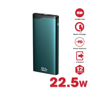 Pin sạc dự phòng 10.000mah 22.5w remax rpp-201, typec pd 18w