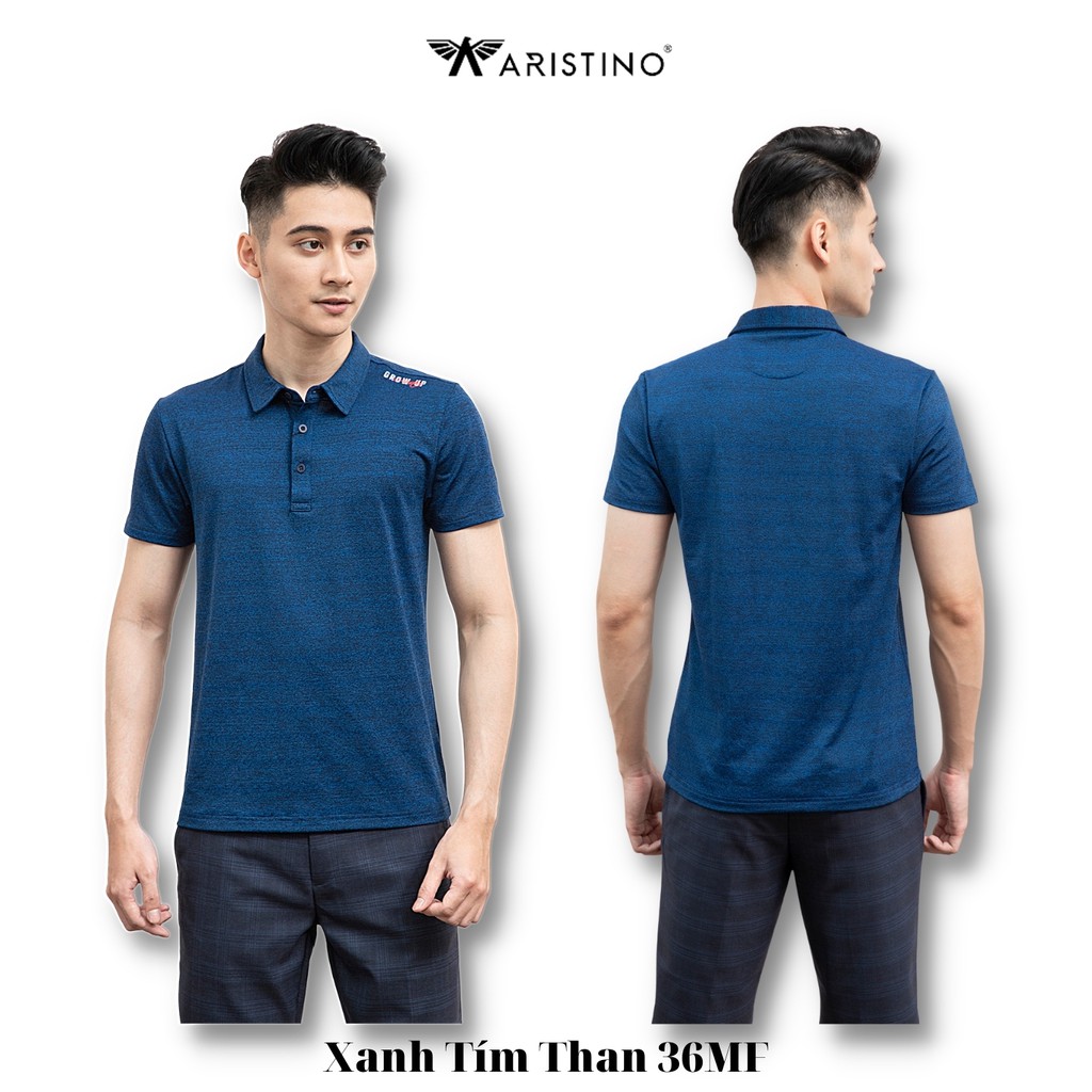 Áo Thun Polo Nam Nam ARISTINO Trơn Cổ Bẻ Vai In Cách Điệu Thoáng Mát APS055S1