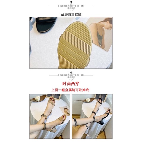 Dép sandal xăng đan chiến binh dây xích phối da