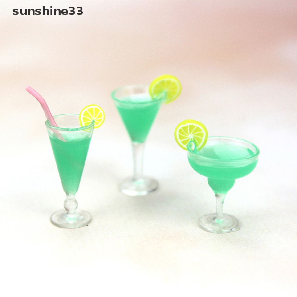 Ly Cocktail Bằng Nhựa Resin Tỷ Lệ 1 / 12 Trang Trí Nhà Búp Bê