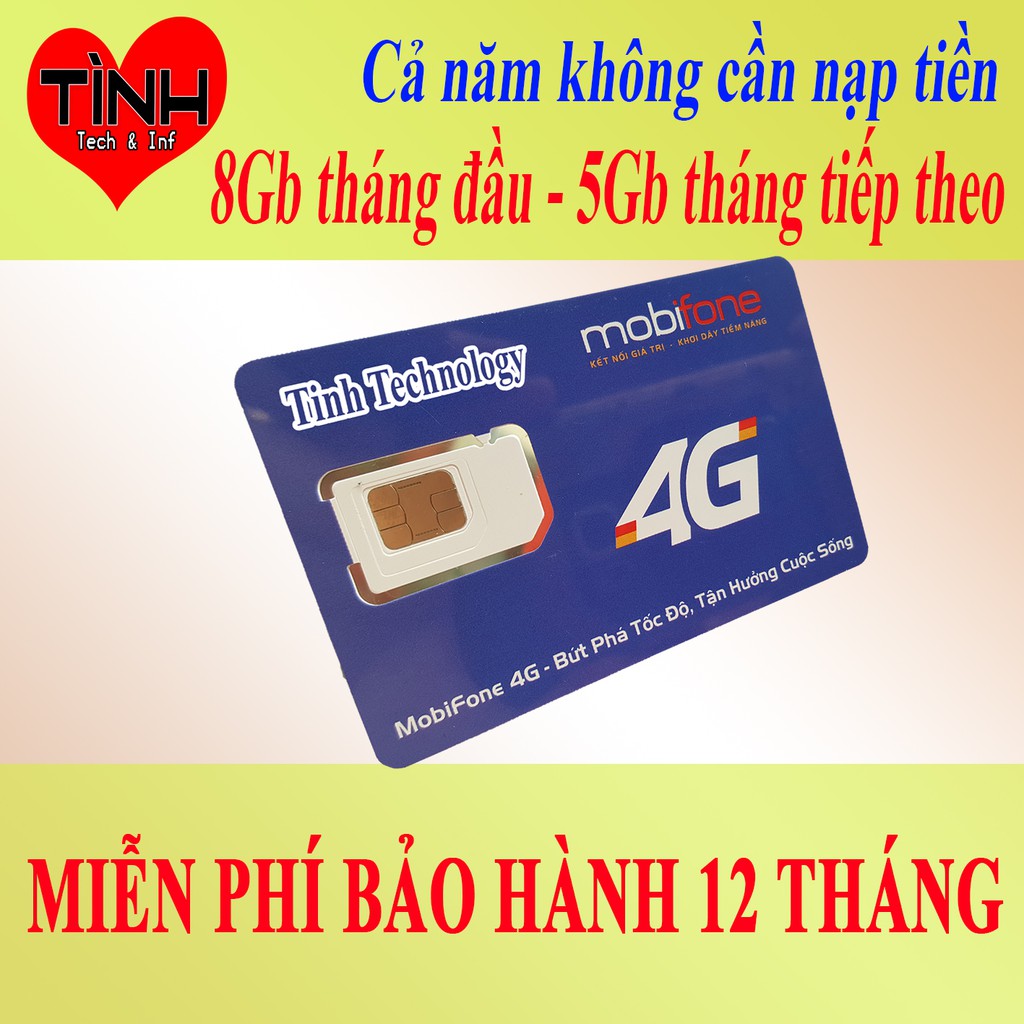 Sim 4G Mobifone FC trọn gói 1 năm F500 - Không giới hạn dung lượng F500