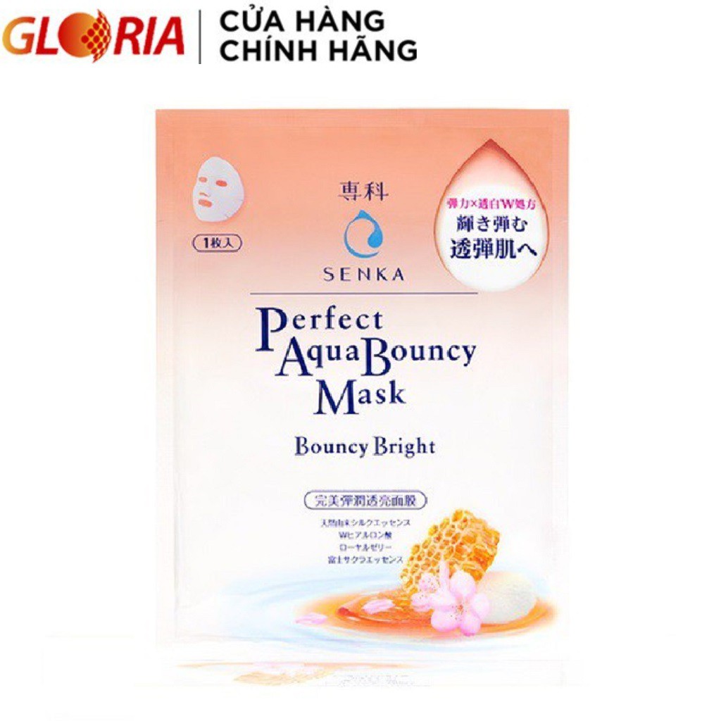 [HB Gift] Mặt Nạ Dưỡng Da Đàn Hồi Và Sáng Mịn Senka Aqua Bouncy Bright Mask 25ml