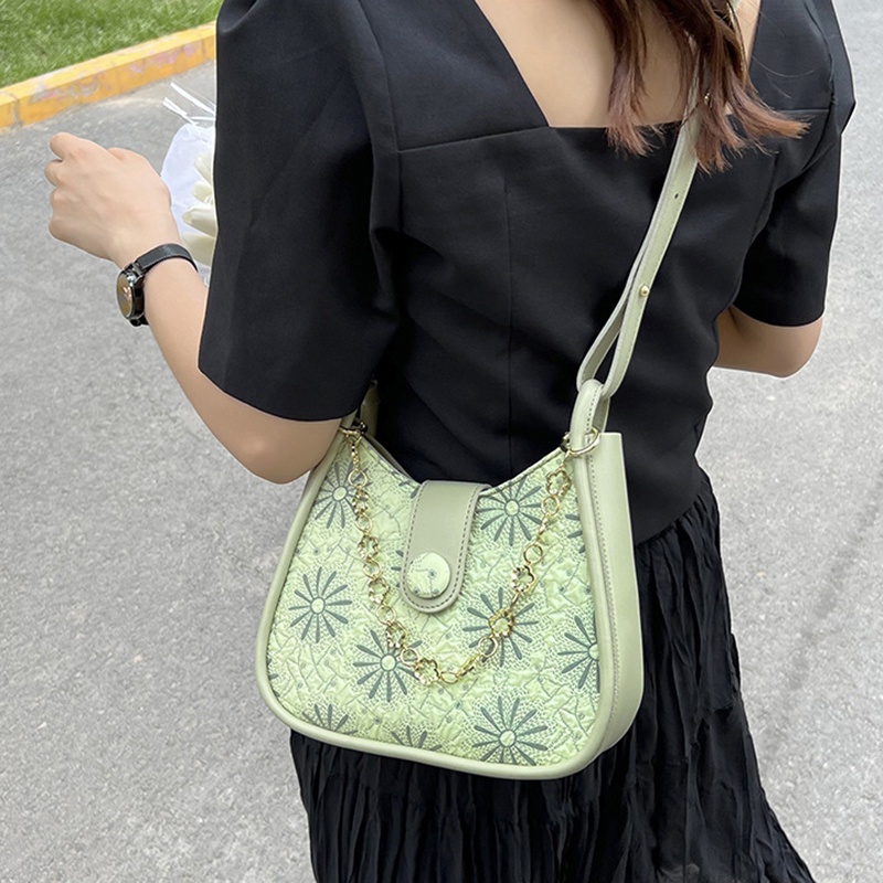 Túi đeo vai IELGY in họa tiết phong cách cổ điển Hàn Quốc thời trang cho nữ
