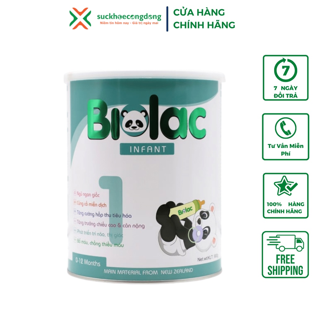 Sữa Biolac INFANT - Hỗ trợ sự phát triển tố chất sức khỏe của trẻ (hộp 900g)