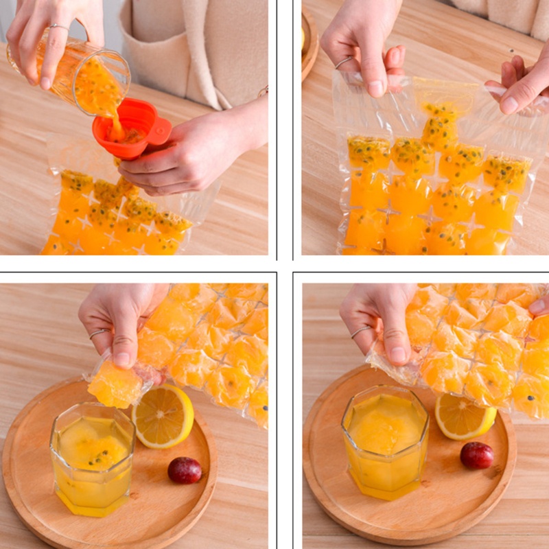 Set 10 túi làm đá viên dùng một lần tự đóng băng