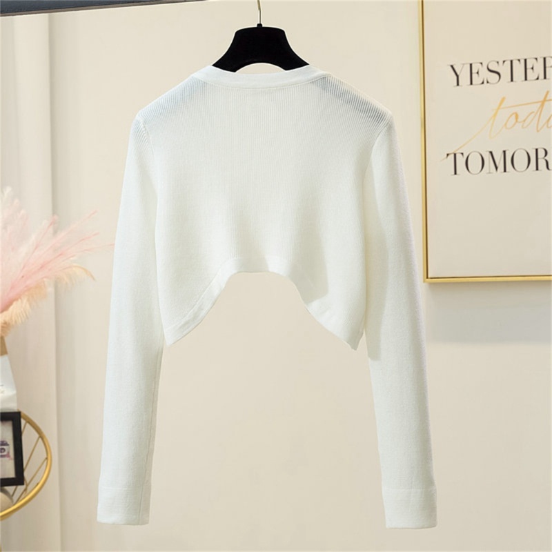 Brroa Áo Khoác Cardigan Dệt Kim Tay Dài Hở Phía Trước