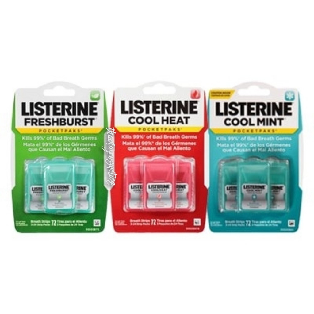 Miếng Ngậm Thơm Miệng LISTERINE POCKETPAKS 1 Vỉ 3 hộp (1 hộp 24 miếng )