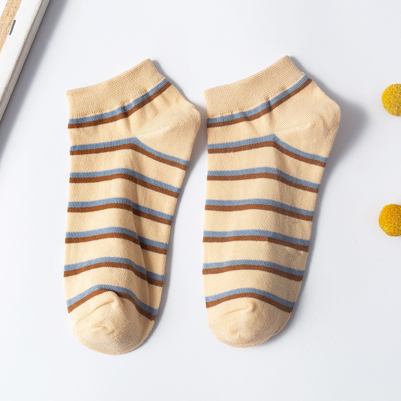 Set 10 Đôi Cotton  Hoạ Tiết Kẻ Karo Kèm Túi Zip