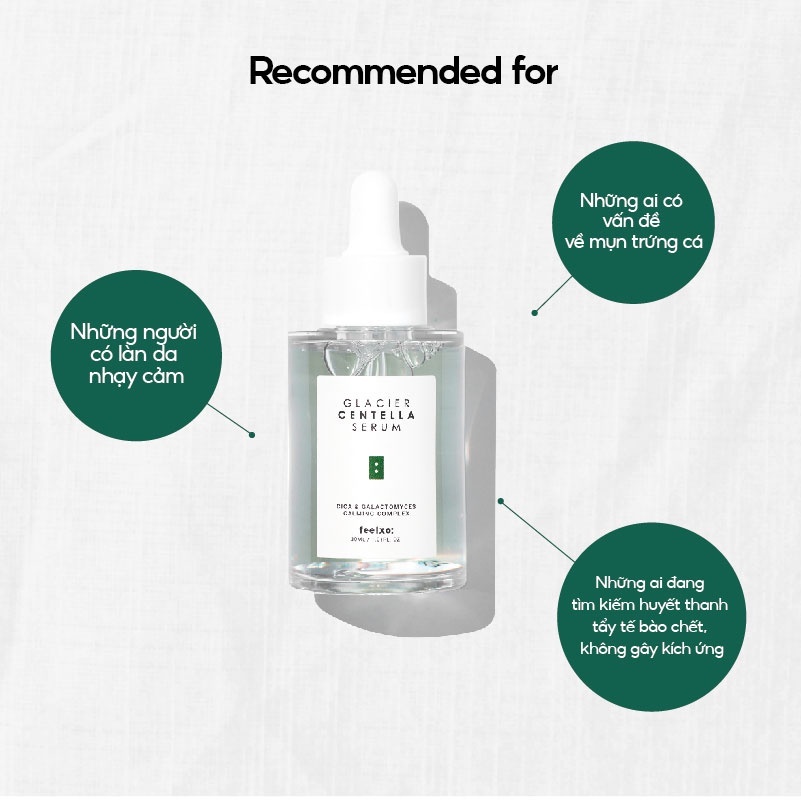 Tinh chất giảm thâm mụn FEELXO Glacier Centella Serum 30ml