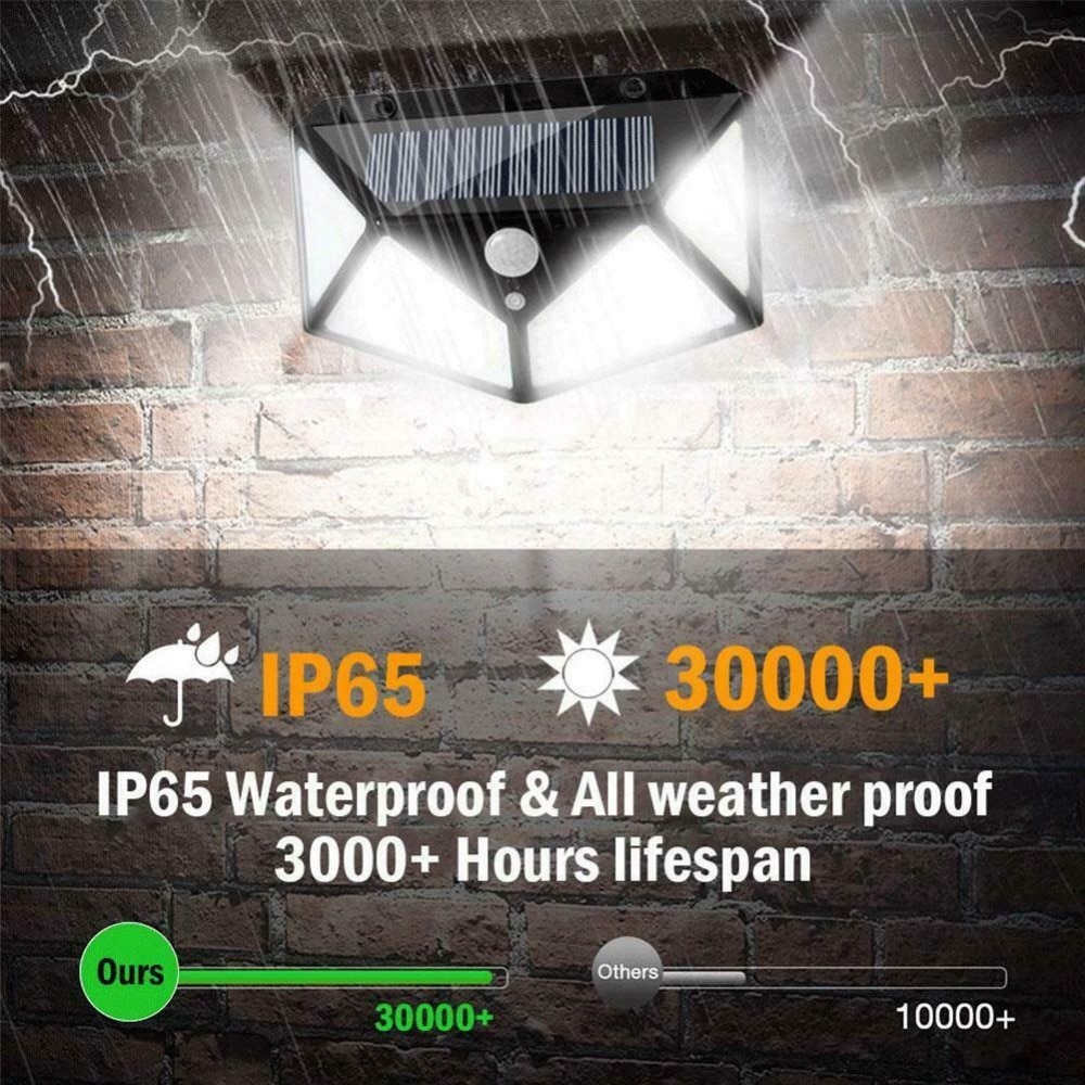 Bóng đèn led năng lượng mặt trời cảm biến chuyển động 100 led