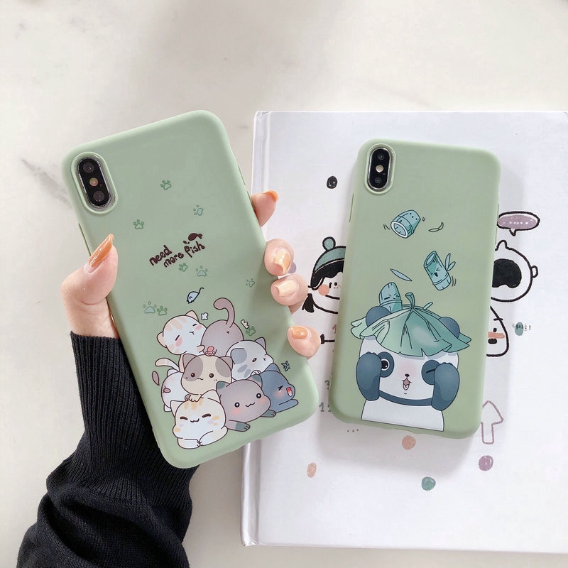 ST| Panda Happy Animal Cat Case For Oppo A15 A15S A16 A53 2020 A93 A94 A12E A52 A92 A3S A5S A7 A12 A39 A57 A83 A5 A9 A31 A91 2020 K3 Pro 3 F1S F1 Plus F5 Youth F9 Pro F11 Realme 2 Pro C1 U1 X