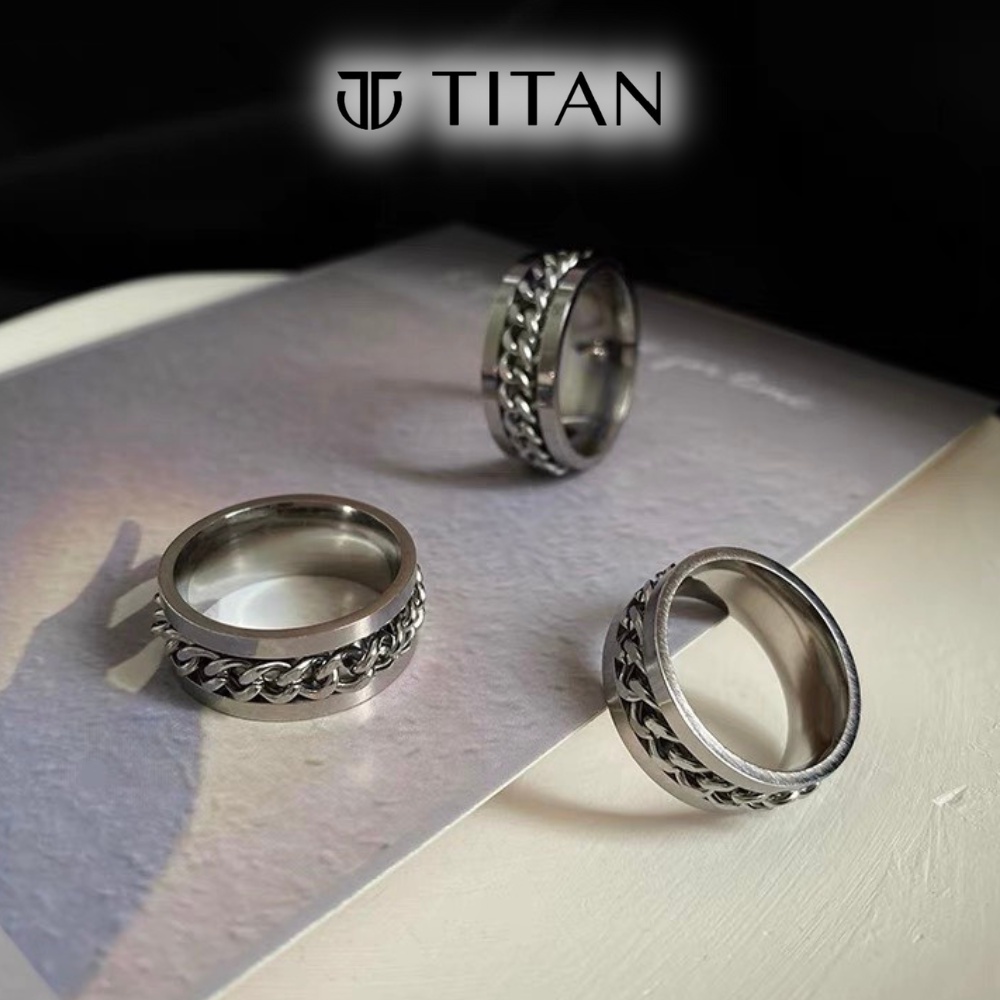 Nhẫn nam nữ xích unisex, nhẫn thời trang màu bạc 925 hiphop cá tính ring titan freesize không gỉ Titan Shop