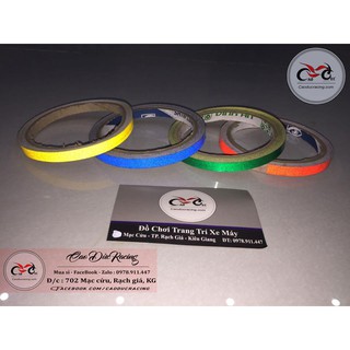 SIÊU RẺ - Decal dán viền chỉ mâm phản quang - tem dán viền chỉ mâm hoặc trang trí xe máy phản quang