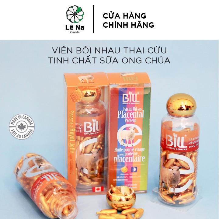 Viên Bôi Nhau Thai Cừu Bill Sheep Placenta 100 Viên Của Canada (màu vàng)