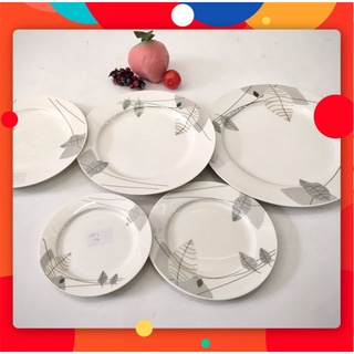 Dĩa sứ cạn hoa văn 16cm, 18cm, 20,5cm, 23cm, 25cm.
