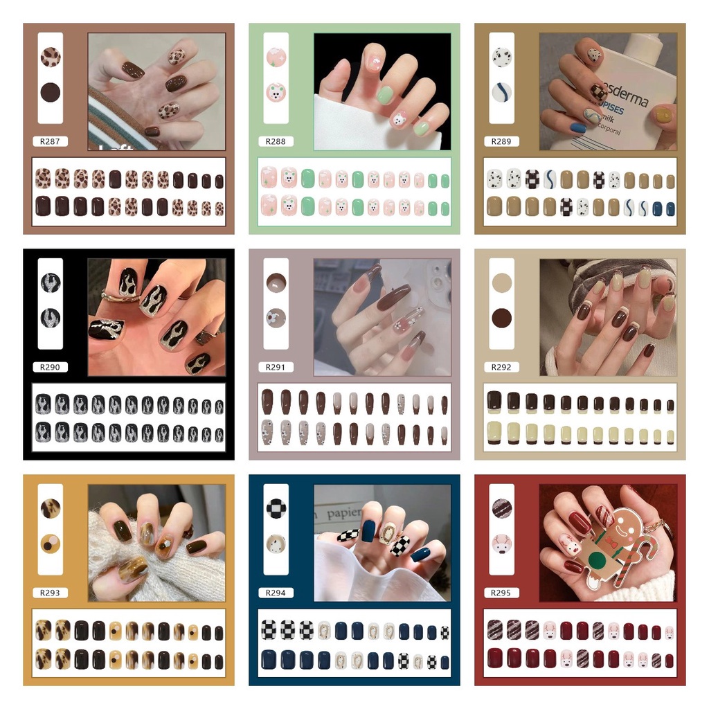 Hộp 24 Móng Tay Giả Thời Trang R251-R300