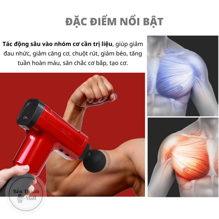 ✈️ [Freeship] Súng massage FASCIA GUN FG-420 [6 đầu massage trị liệu] [Bản nâng cấp]