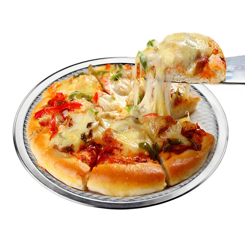 Aluminum Round Pizza Baking Tray DIY Pizza Screen Baking Tray Metal Net Non-stick Mold For Oven