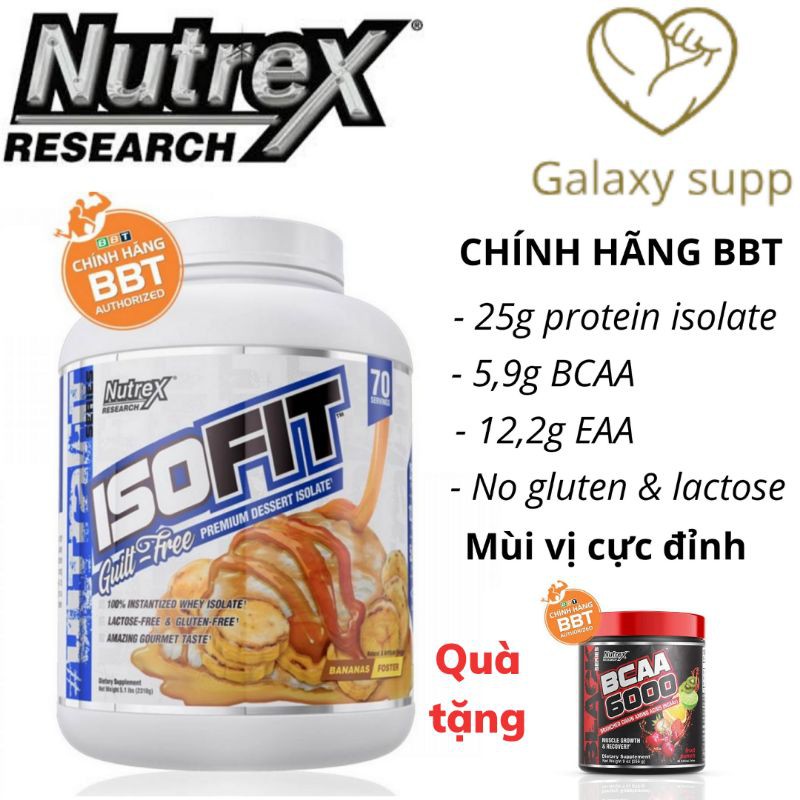 Whey protein Isofit tăng cơ tinh khiết 100% isolate