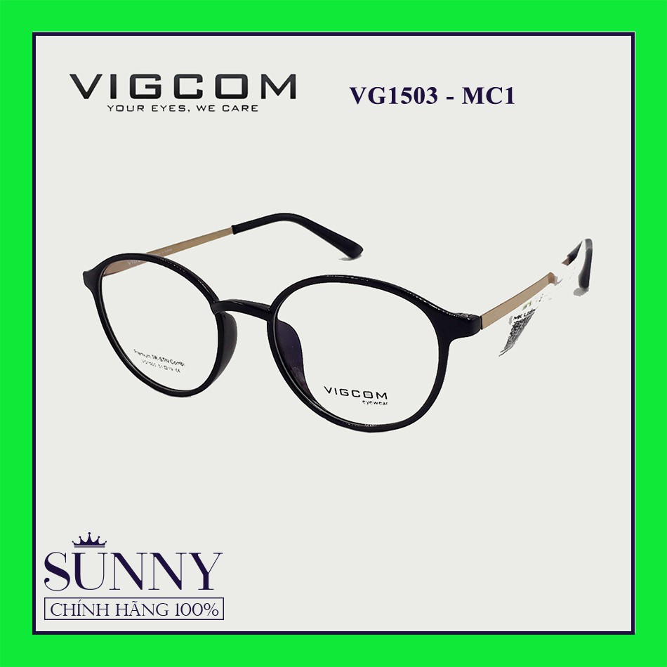 Gọng kính nam nữ thời trang Vigcom VG1503 nhiều màu chính hãng, thiết kế dễ đeo bảo vệ mắt